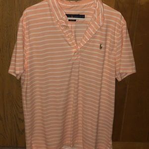 Large Peach Striped Polo
